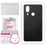 apgo Protective Skin Sticker for the back compatible with Sharp Aquos D10, Wrap Film, Foil, Vinyl - Pattern Black Honeycomb
