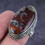 Natural Boulder Opal Gemstone Handmade 925 Sterling Silver Jewelry Ring S.7 n6q57