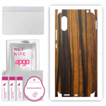 apgo Protective Skin Sticker for the back+sides compatible with Xiaomi Redmi 9A, Full Wrap Film, Foil, Vinyl - Pattern Tigerwood