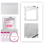 apgo Protective Skin Sticker for the back+sides compatible with Samsung W24 Flip, Full Wrap Film, Foil, Vinyl - Pattern White Marble