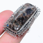 Natural Larvikite Stone Gemstone 925 Sterling Silver Gift Ring Size 8.5 l4r70
