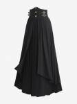 Rosegali gooti rihm, pandlaga, l&auml;biv&otilde;etud neetiga, kihiline Ruched Solid A Line seelik 2XL must