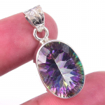 Looduslik Mystic Topaz V&auml;&auml;riskivi 925 Prooviga H&otilde;be Kingitus Ripats 1,25 D5C79