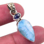 Natural Republic Larimar, Kianiit 925 Prooviga Sterling H&otilde;be Ripats 1.50'' z6L70