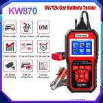 KONNWEI KW870 6V 12V auto mootorratta aku tester OBD2 diagnostikat&ouml;&ouml;riista skanner 2 in1 v&auml;ntamisega laadimise testimise t&ouml;&ouml;riistad autole punane