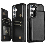 Rahakott &uuml;hev&auml;rviline magnetiline topeltpandlaga RFID blokeerimiskaardi nahk&uuml;mbris Samsung Galaxy S24 Ultra S23 FE S22 Plus S21 S20 jaoks Samsung S24 Ultra must