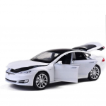 1/32 mastaapne m&auml;nguauto Tesla mudel S sulamist mudelautod tagasit&otilde;mmatavad s&otilde;idukid autom&auml;nguasjad v&auml;ikelastele, lapsed 1/32-Size:16*6*5cm valge