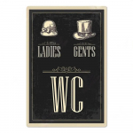 Vintage WC-silt Naljakas metallist plekk-tahvel WC WC-potid Seinakunst Baar Klubi Vannituba Tualettruum WC-seina kaunistamine 20x30cm
