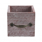 Kuubikujuline dekoratiivne lillekorv Korduvkasutatav puidust lilleseade Dekoratiivne taimepoti kontorikaunistus helepruun v&auml;rv