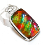 Dichroic Glass Gemstone 925 Sterling Silver Jewelry Gift Pendant 1.89 g8l85