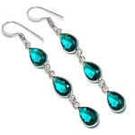 Indicolite Tourmaline Gemstone 925 Sterling Silver Jewelry Earring 2.48 h0n08