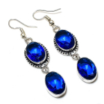 London Blue Topaz Gemstone 925 Sterling Silver Gift Jewelry Earring 2.36 q4q45
