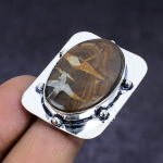 Mud Crack Fossil Gemstone 925 Sterling Silver gift Jewelry Ring Size 7 a4d40