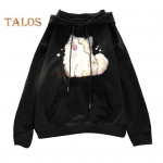 S&uuml;gistalvine naiste kapuuts Pingutuspael elastne mansett Paks kassi tikandid fliis Oversize plaaster tasku lahtised pikad varrukad Pullover soe paari topp XL aprikoosi