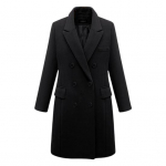 Naiste talvemantel Kaherealine lahtik&auml;iv krae, pikad varrukad, &uuml;ler&otilde;ivad paksud soojad taskud &uuml;hev&auml;rvilised kontoris vabaaja peomantel M khaki