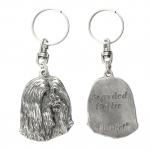 Bearded Collie, Highland Collie, Mountain Collie - Silver-plated dog pendant, handbag decoration, backpack pendant by Art-Dog brand