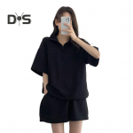 2 tk/komplekt Kampsunite l&uuml;hikeste p&uuml;kste komplekt avara &uuml;hev&auml;rvilise rev&auml;&auml;riga poolvarrukad taskud elastne v&ouml;&ouml; lukuga krae hingav pehme suvine dressipluus L sinine