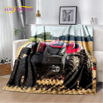 Autotraktori veoauto seeria mustriga pehme pl&uuml;&uuml;stekk, flanelltekk elutuppa magamistoa voodi diivani piknikukate 30x40in