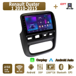 Android Carplay Autoraadio Renault Duster 1 2010-2015 jaoks Multimeediapleier Pea&uuml;ksus Stereo GPS-navigatsioon BT WIFI 4+64GB 2+32GB black