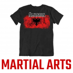 MMA Kikkpoks Muay Thai UFC T-s&auml;rk Rahvuslipp Retro Vanaaegne Albaania S&uuml;mbol Embleem 3D Tr&uuml;kk Mehed Naised Unisex L&uuml;hikeste Varrukatega &Uuml;mara Kaelusega Must Kotkas XS