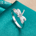 925 Sterling H&otilde;be AAA tsirkoonist Dragonfly Ring Mood Pulmaehted 5#