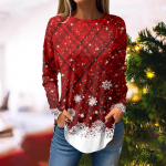 Women's Round neck Hooded Loose Long-sleeved Tops Casual Tops Home Leisure Pajamas Tops XXXL
