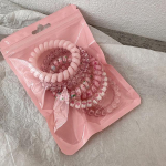 6 tk/komplekt Candy Color Juuksen&ouml;&ouml;r T&uuml;drukule Suvine Telefonitraat Elastne Juuksepael H&auml;rmas spiraaljuhe kummist juukseside veniv peapael roosa