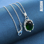 925 Sterlingi h&otilde;beripatsiga kaelakee Moodne pulmaehted O-45CM