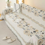 Bohemian Style kriimustusvastane diivanitekk Vastupidav t&auml;iskattega Futon diivani kate Universaalne &scaron;enill-tolmukindel diivanir&auml;tikute kate 180X230cm 1PCS roosa