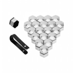 17mm/19mm/21mm autorehvi kruvidega dekoratiivne kork &ndash; rattarummu kaitsekate 19mm (Bag) 20 + 1 Clip