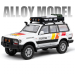 Uus 1/24 Toyota Land Cruiser LC80 sulamist automudel Diecast metallist maastikus&otilde;idukid automudeli heli- ja valgussimulatsioon lastele m&auml;nguasja kingitus valge