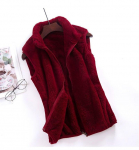 Varrukateta vest Naiste pikk vest Naiste vest Varrukateta jakk Naiste lukuga vestid XXXXL veinipunane v&auml;rv