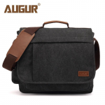 AUGUR klassikaline &uuml;hev&auml;rviline meeste k&auml;ekott Retro l&otilde;uendist &auml;rik&auml;ekott, kuhu mahub s&uuml;learvuti praktiline multifunktsionaalne k&otilde;rvaklapiavaga p&otilde;ikkott must