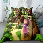 Multifilmi Laste Voodipesukomplekt King Queen Double Full Twin Single Suurus T&uuml;druk ja Karu Voodipesukomplekt 140x210cm