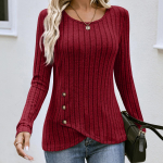 S&uuml;gis Talv Pikkade varrukatega &Uuml;mara kaelusega Top Naiste Mood Vabaaja Ebakorrap&auml;rane &Uuml;hev&auml;rviline T&auml;navastiil N&ouml;&ouml;bid Pullover T-s&auml;rk Uus M aprikoosi