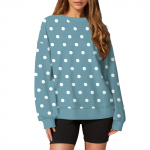 Naiste vabaaja tr&uuml;kiga pullover, pikkade varrukatega s&auml;rk, &uuml;lisuur dressipluus L must