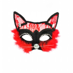 WTEMPO 1 tk naiste riietusmaskid meestele ja naistele pitsist PVC maskeraadiga peomask loomade kassi n&auml;o Halloweeni dekoratiivne mask 1pc must