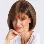 Parukas Euroopa ja Ameerika uued l&uuml;hikesed juuksed Pruunid juuksekatted Air Bangs Temperament Populaarne parukas helepruun v&auml;rv