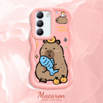 V&auml;rvitud muster Big Wave Edge pehme silikoon materjal Macaron telefoni &uuml;mbris p&otilde;rutuskindel kaitsev kummist korpus OnePlus Vivo Motorola Moto jaoks Vivo V25 5G must
