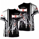 Templar Knights 3D Print Suvine Meeste O-kaelusega T-s&auml;rk vabaaja l&uuml;hikeste varrukatega Suurem&otilde;&otilde;dulised T-s&auml;rgid Moodsad T-s&auml;rgid Trendikad meeste r&otilde;ivad S