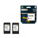 Cartouches d'encre reconditionn&eacute;es - HP - 302XL - Noir - Pack de 2 - 20 ml de capacit&eacute;