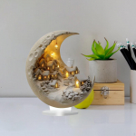 2D Flat Snowhouse in The Moon Table Sign Acrylic with Bracket Lightweight Versatile for Children's