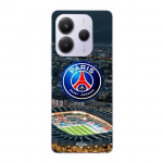 Coque Xiaomi Redmi Note 14 5G psg logo stade nuit tour eiffel Maniacase
