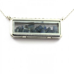 Collier - Pierres et Min&eacute;raux - Kyanite brut - Acier inoxydable - Mod&egrave;le rectangle - Mixte
