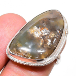 Chrome Chalcedony Handmade 925 Sterling Silver Jewelry Ring Size Adj. h1b78