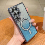 Moodne magnetiline Bling teemantkate Samsung Galaxy S25 Ultra S24 SE A56 A36 A26 A16 A55 A35 A25 A15 A54 &uuml;mbrisele iPhone 16 15 Plus 14 13 Pro Max &uuml;mbris iPhone 11 sinine