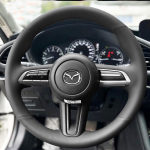 Hand Stitched Black Genuine Leather non-slip Car Steering Wheel Cover For Mazda CX-30 CX30 - Mazda 3 Axela - 1 gray