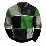 Meeste Retro Casual gradienttr&uuml;kiga kampsun L