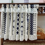 Tikitud lillelised l&uuml;hikesed kardinad Elutoa kardinad magamistoa uste akende rulood One Size