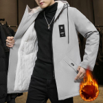 S&uuml;gis- ja talvemoe trend Solid Color Plus Fliisist Trench Mantel meeste vabaaja lahtine paks soe suures suuruses mantel XS